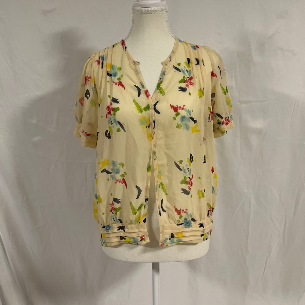 Urban Outfitters pins and needles sheer button down blouse size medium